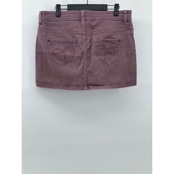 SUBLEVEL Women's Purple Denim Five-Pocket Extra Mini Skirt SZ L - Picture 2 of 9